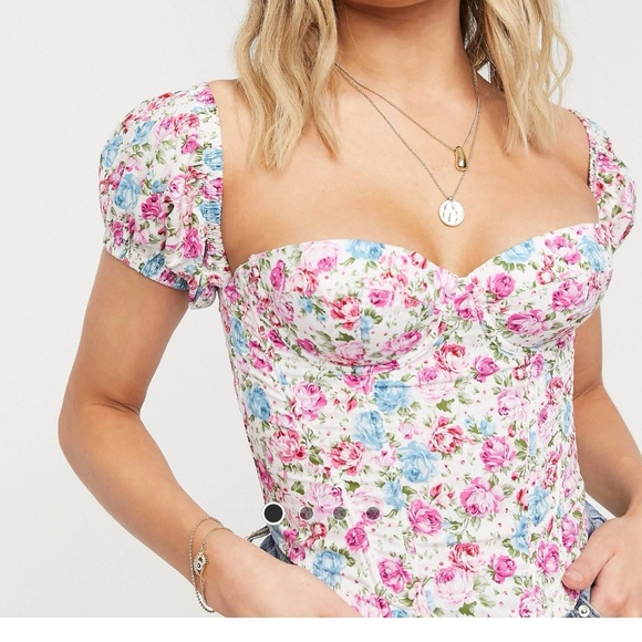ASOS NWOT Floral Corset - Picture 1 of 11